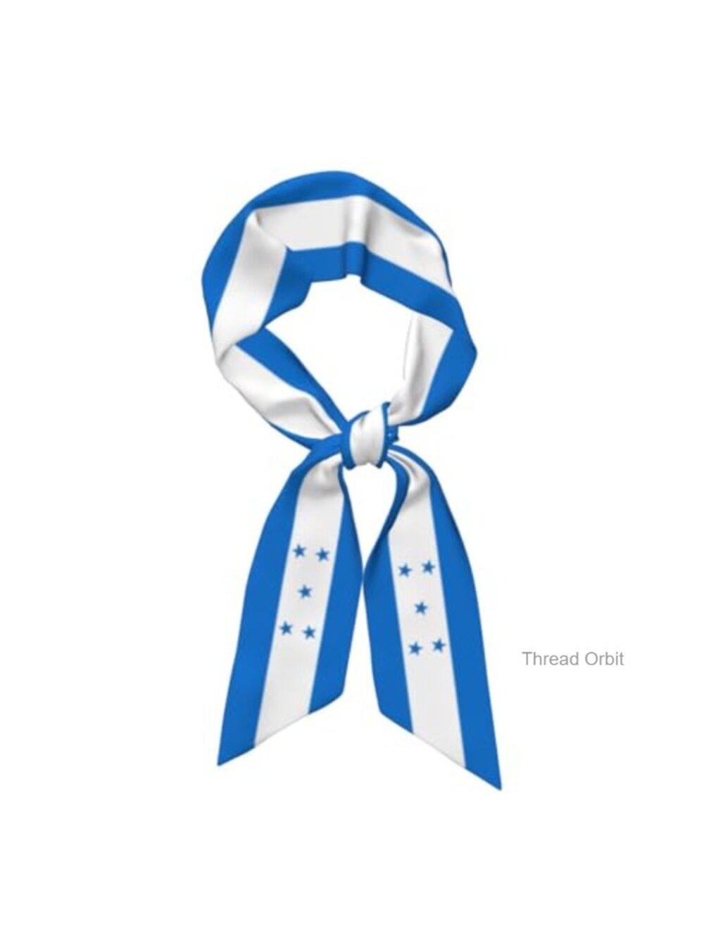 Satin Ribbon Skinny Scarf Flag Print Long Thin Neck Scarf